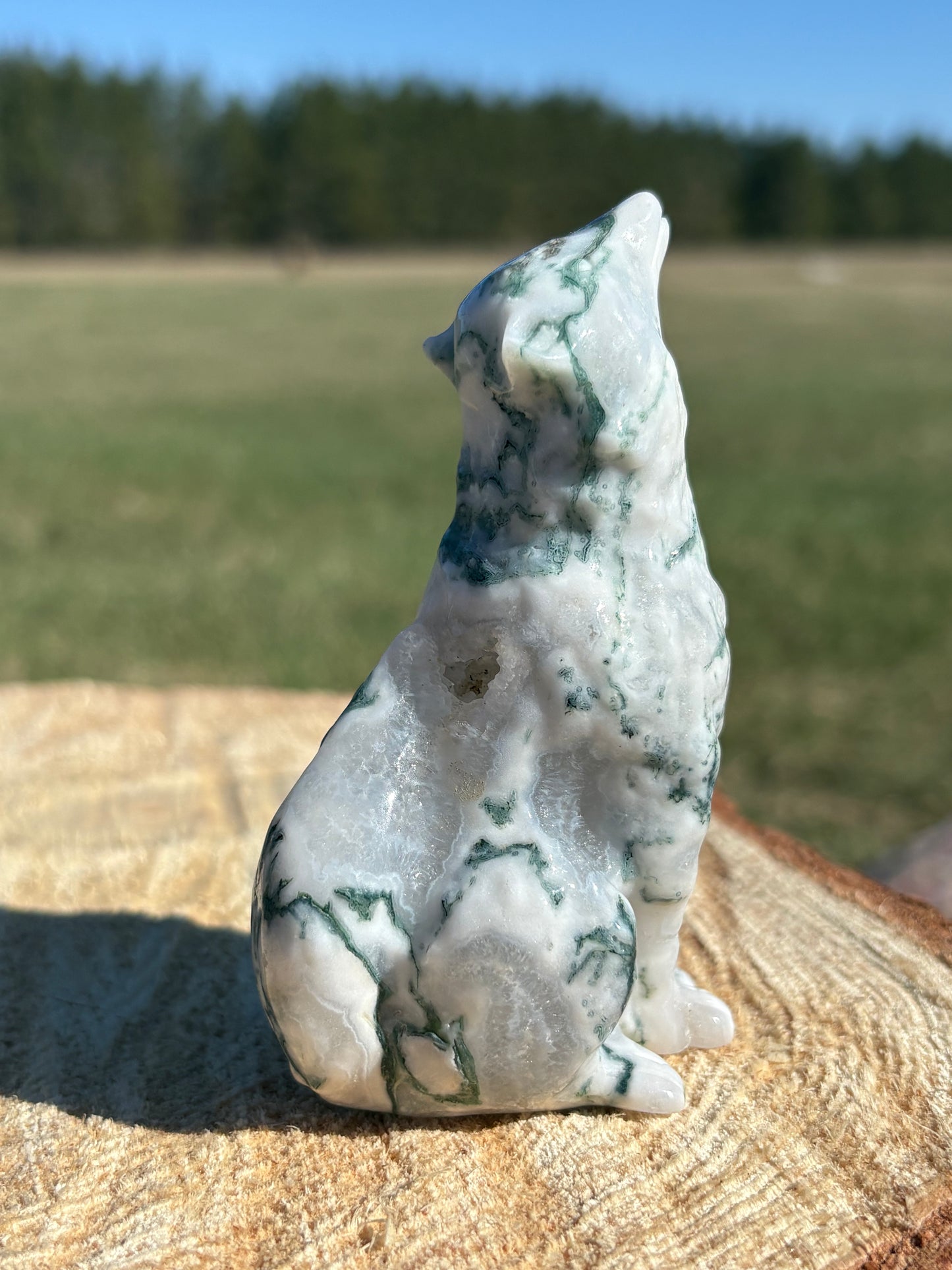 Moss Agate Wolf