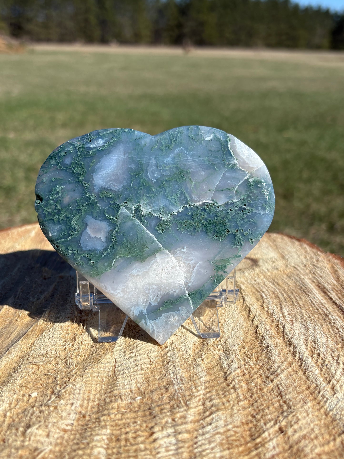 Moss Agate Heart