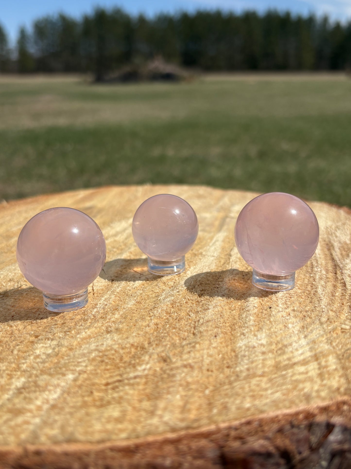Mini Star Sphere Rose Quartz