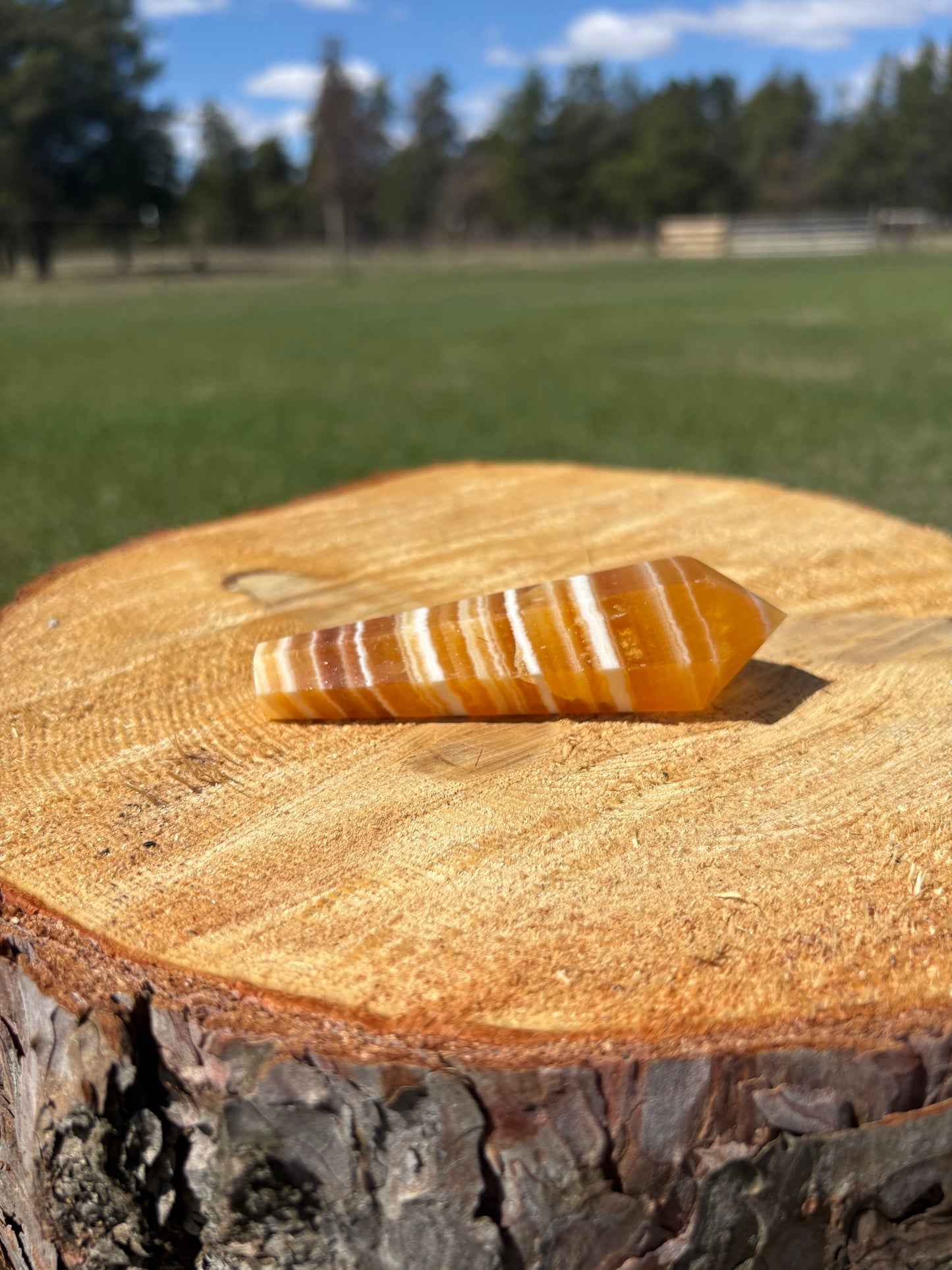 Banded Orange Calcite Wand