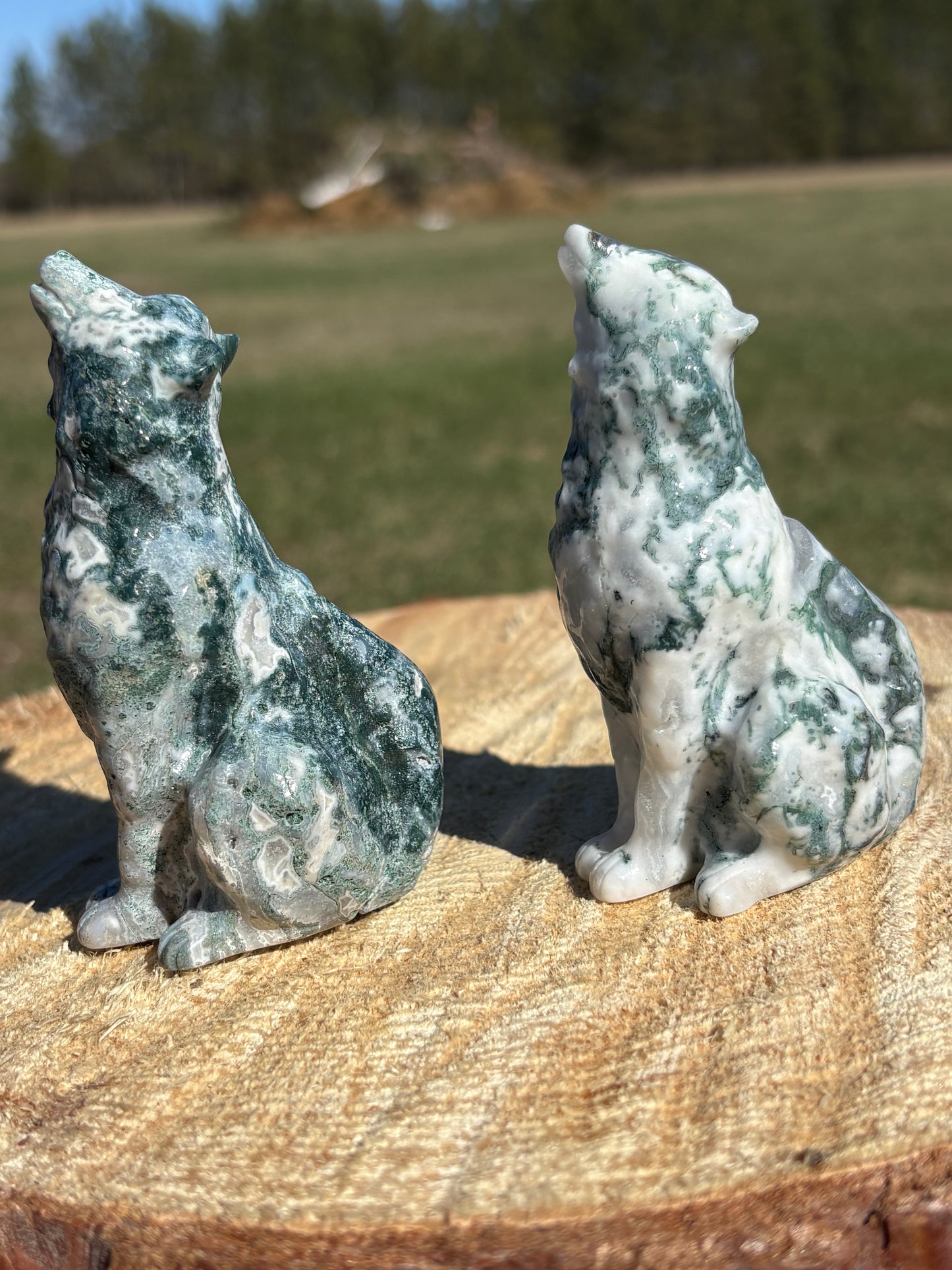 Moss Agate Wolf