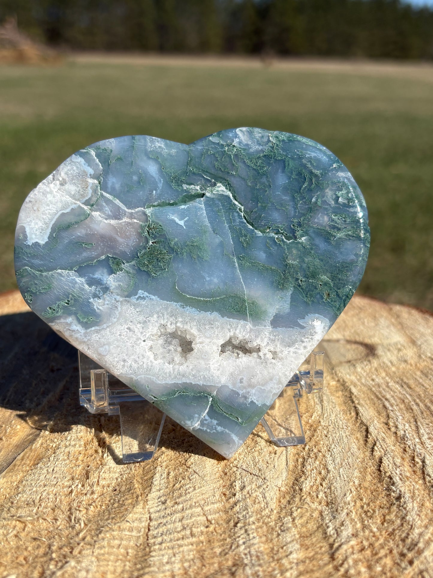 Moss Agate Heart