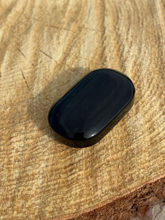 Black Agate Palm Stone Small