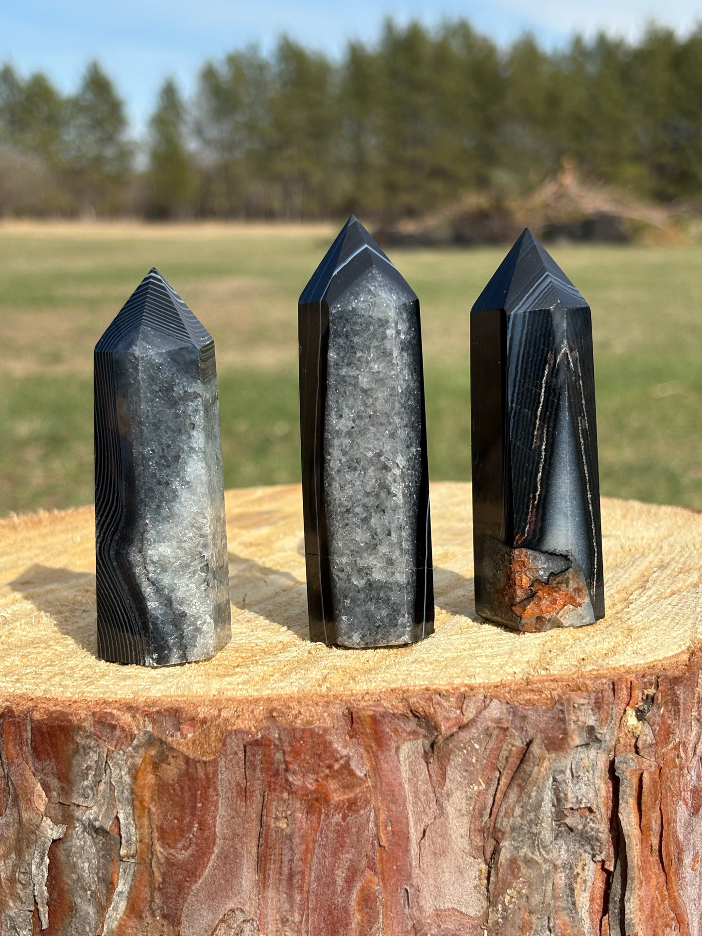 Black Banded Agate Tower