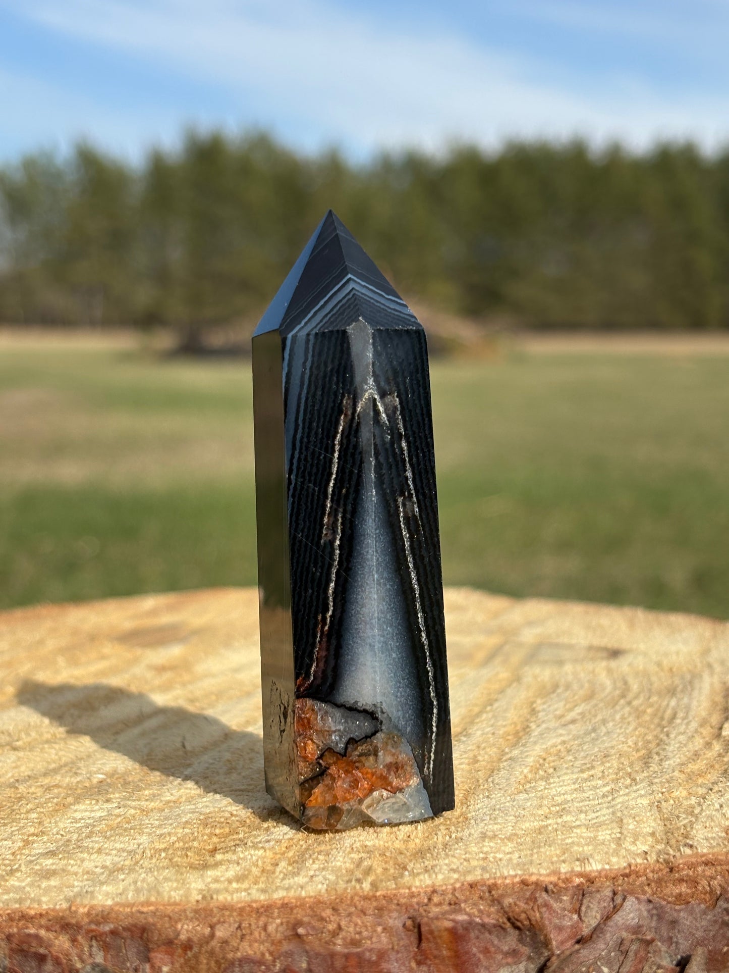 Black Banded Agate Tower