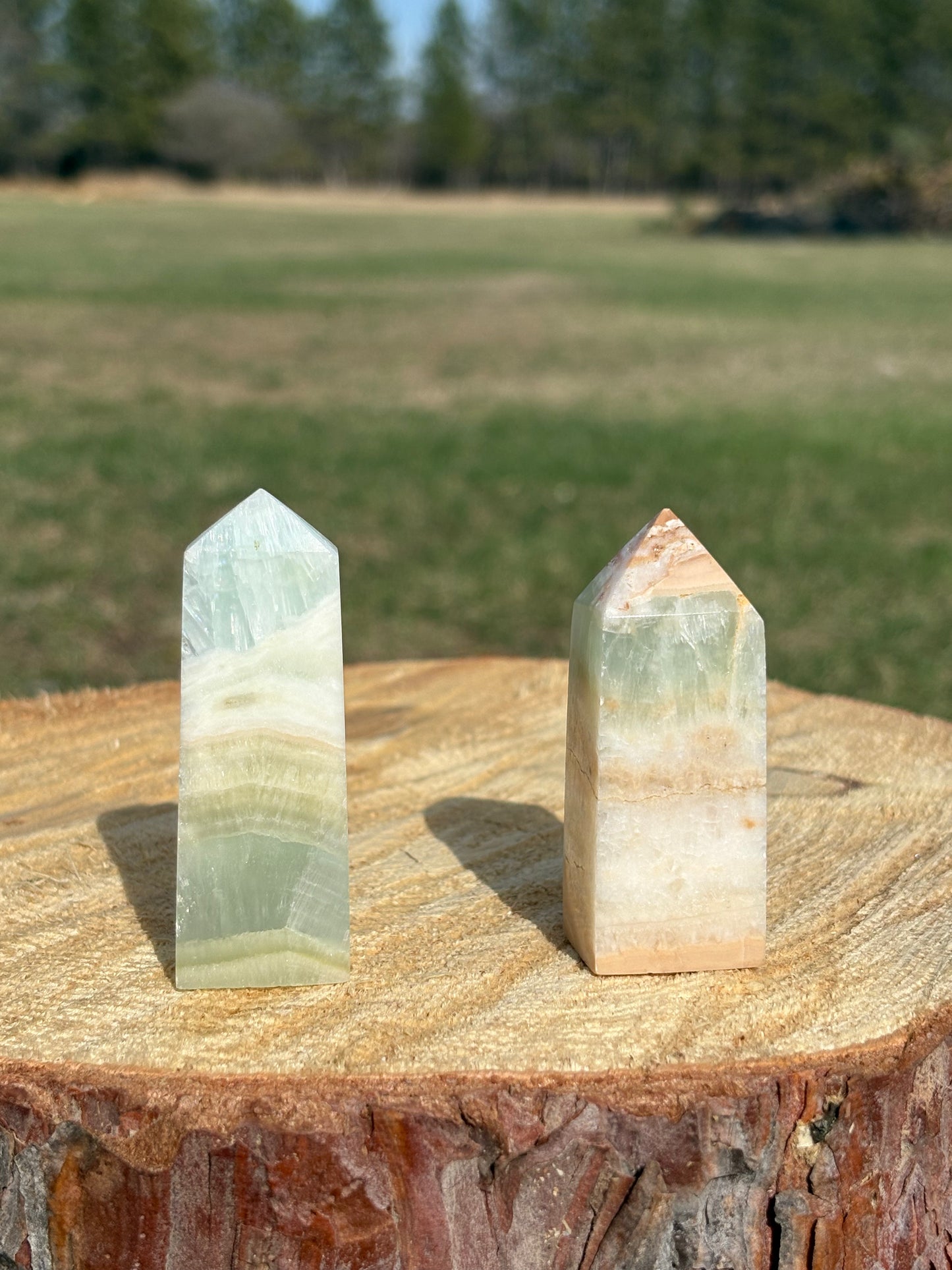 Pistachio Calcite Tower