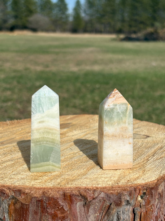 Pistachio Calcite Tower