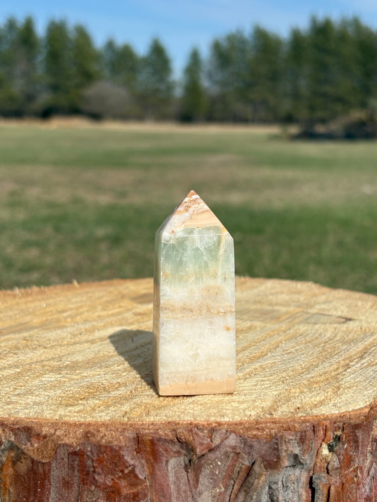 Pistachio Calcite Tower