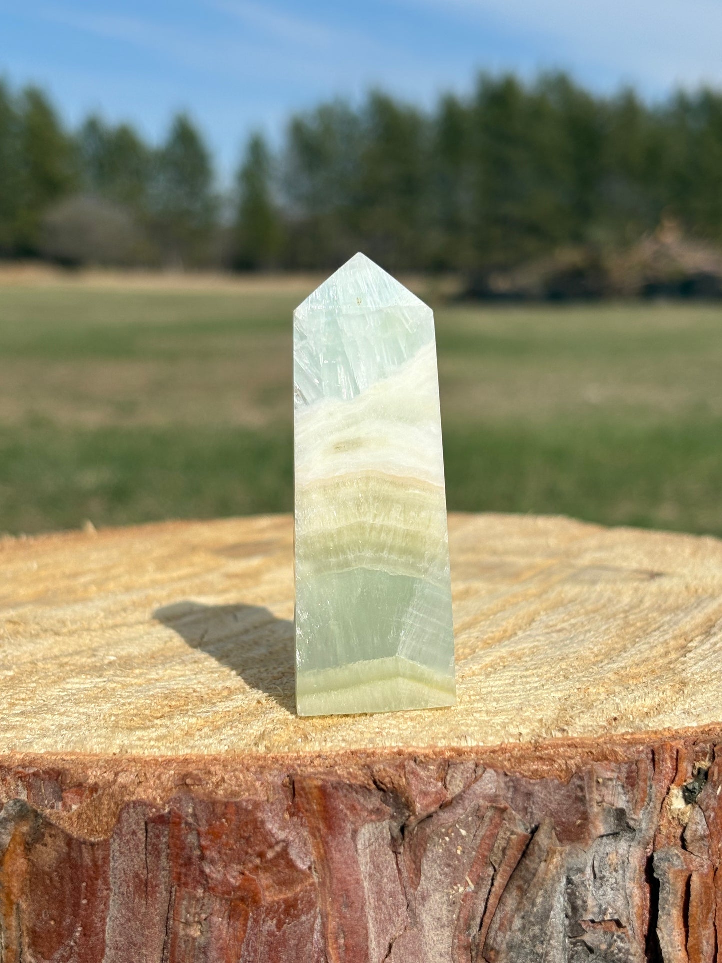 Pistachio Calcite Tower