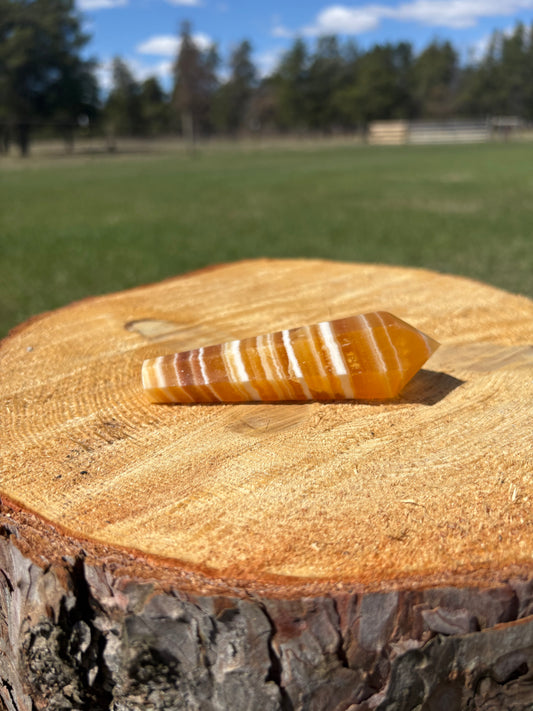 Banded Orange Calcite Wand