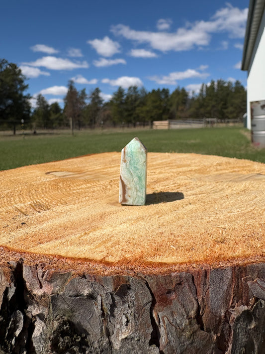 Tiny Blue Aragonite Tower